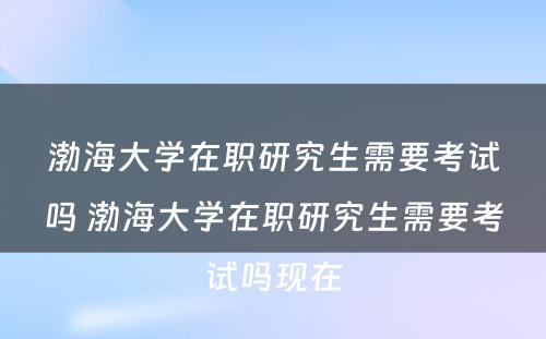 渤海大学在职研究生需要考试吗 渤海大学在职研究生需要考试吗现在