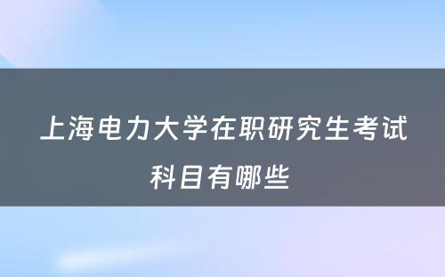 上海电力大学在职研究生考试科目有哪些 