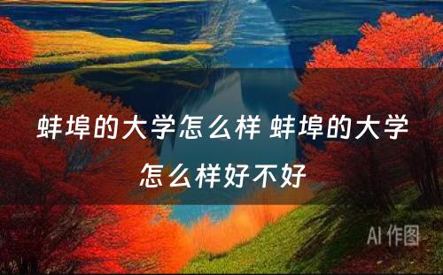 蚌埠的大学怎么样 蚌埠的大学怎么样好不好