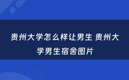 贵州大学怎么样让男生 贵州大学男生宿舍图片