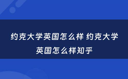 约克大学英国怎么样 约克大学英国怎么样知乎