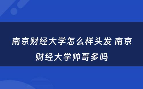 南京财经大学怎么样头发 南京财经大学帅哥多吗