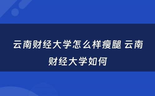 云南财经大学怎么样瘦腿 云南财经大学如何