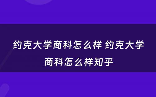 约克大学商科怎么样 约克大学商科怎么样知乎