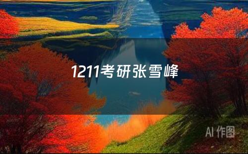 1211考研张雪峰