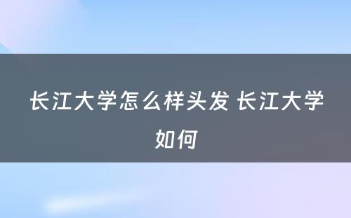 长江大学怎么样头发 长江大学如何