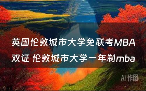 英国伦敦城市大学免联考MBA双证 伦敦城市大学一年制mba