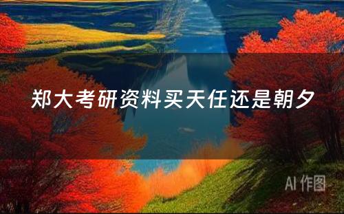 郑大考研资料买天任还是朝夕