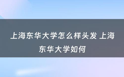 上海东华大学怎么样头发 上海东华大学如何