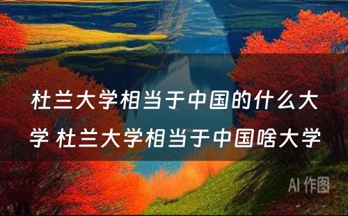 杜兰大学相当于中国的什么大学 杜兰大学相当于中国啥大学