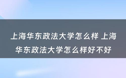 上海华东政法大学怎么样 上海华东政法大学怎么样好不好