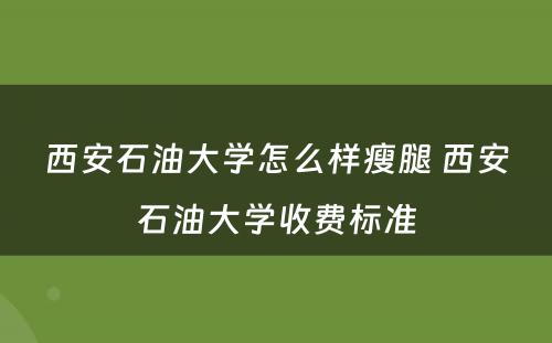 西安石油大学怎么样瘦腿 西安石油大学收费标准