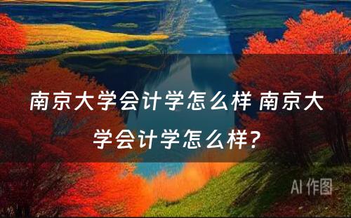 南京大学会计学怎么样 南京大学会计学怎么样?