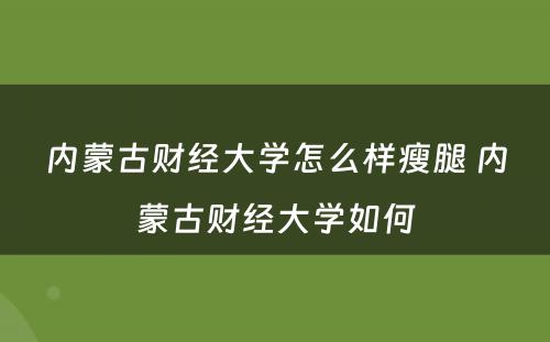 内蒙古财经大学怎么样瘦腿 内蒙古财经大学如何