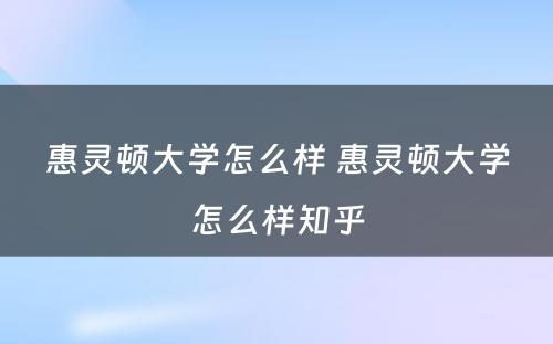 惠灵顿大学怎么样 惠灵顿大学怎么样知乎