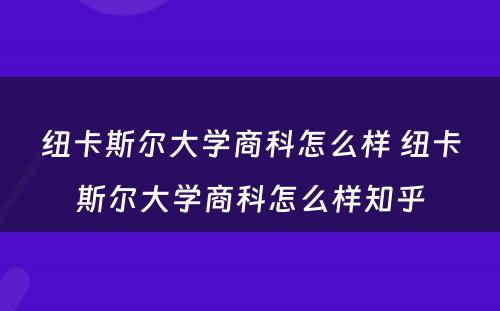 纽卡斯尔大学商科怎么样 纽卡斯尔大学商科怎么样知乎