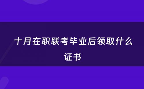  十月在职联考毕业后领取什么证书