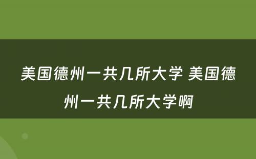 美国德州一共几所大学 美国德州一共几所大学啊