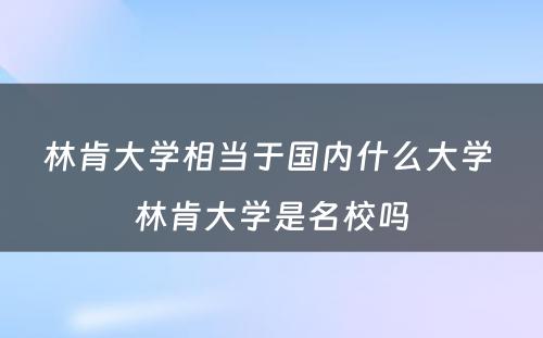 林肯大学相当于国内什么大学 林肯大学是名校吗