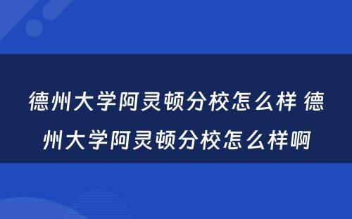 德州大学阿灵顿分校怎么样 德州大学阿灵顿分校怎么样啊