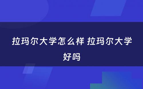拉玛尔大学怎么样 拉玛尔大学好吗