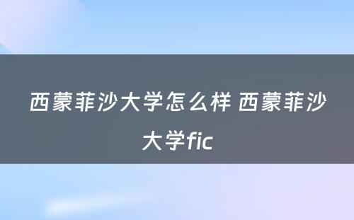 西蒙菲沙大学怎么样 西蒙菲沙大学fic