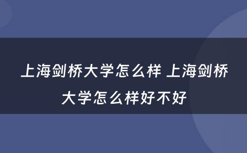 上海剑桥大学怎么样 上海剑桥大学怎么样好不好
