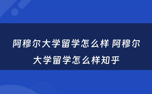 阿穆尔大学留学怎么样 阿穆尔大学留学怎么样知乎