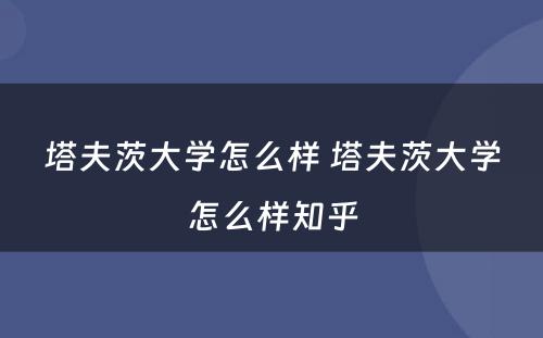 塔夫茨大学怎么样 塔夫茨大学怎么样知乎