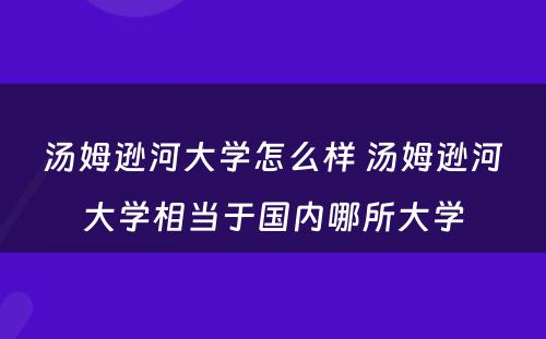 汤姆逊河大学怎么样 汤姆逊河大学相当于国内哪所大学