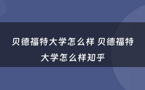 贝德福特大学怎么样 贝德福特大学怎么样知乎