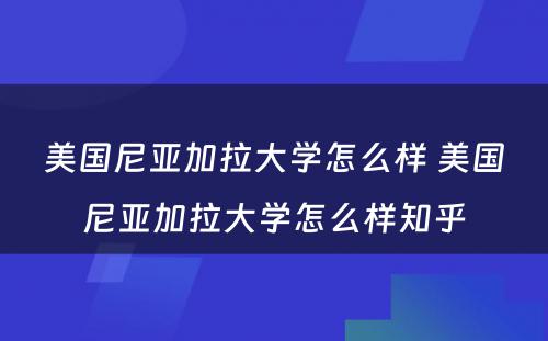 美国尼亚加拉大学怎么样 美国尼亚加拉大学怎么样知乎