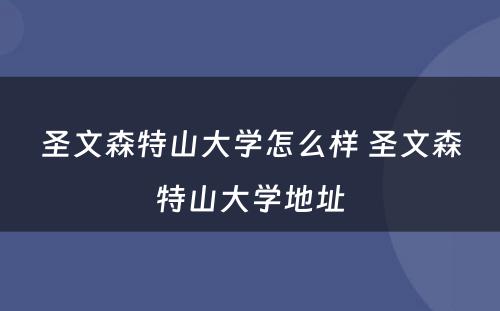 圣文森特山大学怎么样 圣文森特山大学地址