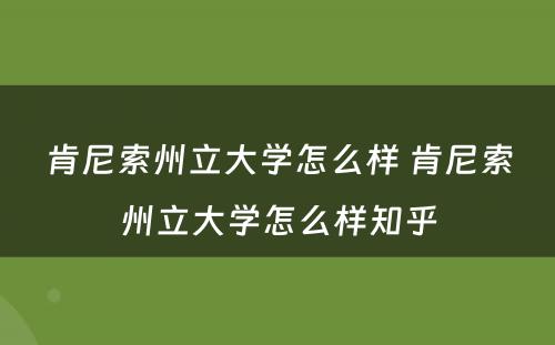 肯尼索州立大学怎么样 肯尼索州立大学怎么样知乎