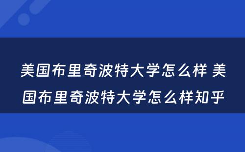 美国布里奇波特大学怎么样 美国布里奇波特大学怎么样知乎