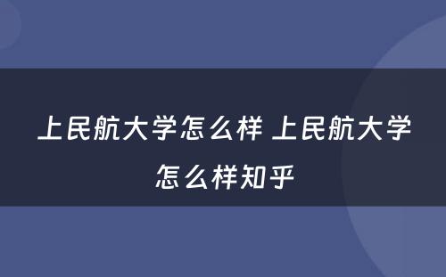 上民航大学怎么样 上民航大学怎么样知乎