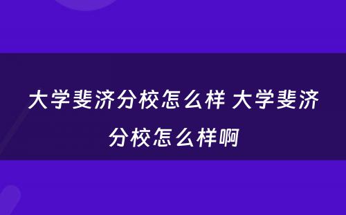 大学斐济分校怎么样 大学斐济分校怎么样啊
