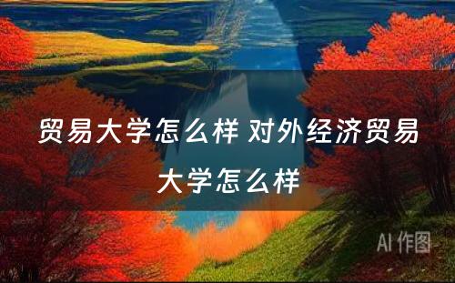 贸易大学怎么样 对外经济贸易大学怎么样