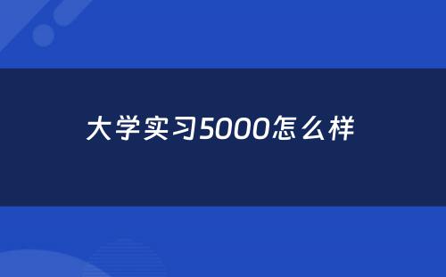大学实习5000怎么样 