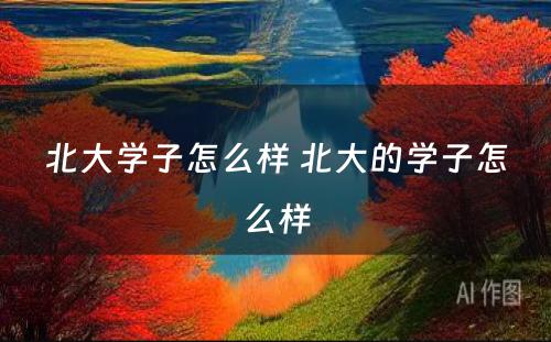 北大学子怎么样 北大的学子怎么样