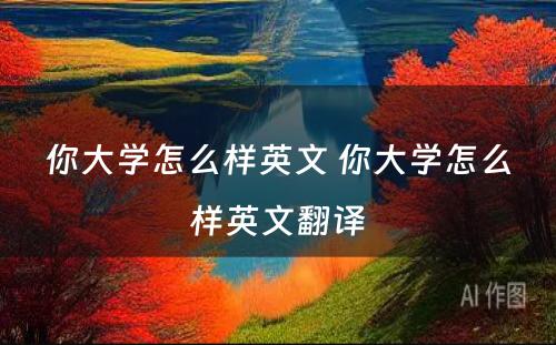 你大学怎么样英文 你大学怎么样英文翻译