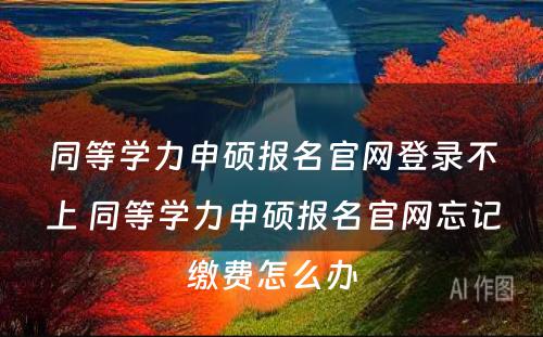 同等学力申硕报名官网登录不上 同等学力申硕报名官网忘记缴费怎么办