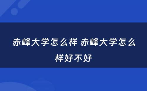 赤峰大学怎么样 赤峰大学怎么样好不好