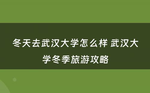 冬天去武汉大学怎么样 武汉大学冬季旅游攻略