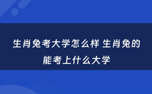 生肖兔考大学怎么样 生肖兔的能考上什么大学