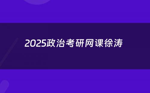 2025政治考研网课徐涛 
