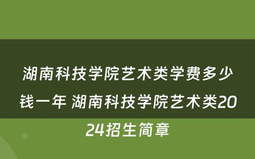 湖南科技学院艺术类学费多少钱一年 湖南科技学院艺术类2024招生简章