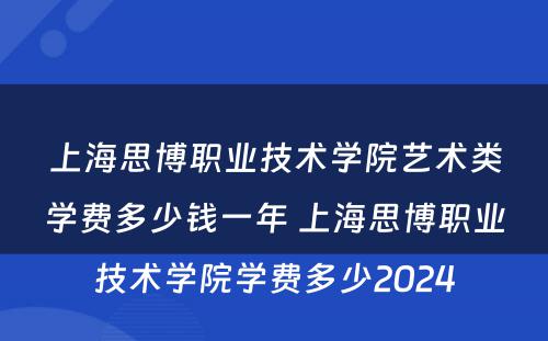 上海思博职业技术学院艺术类学费多少钱一年 上海思博职业技术学院学费多少2024