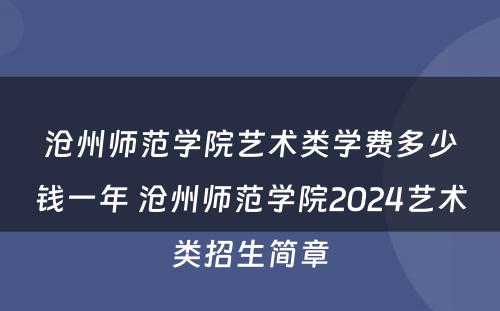 沧州师范学院艺术类学费多少钱一年 沧州师范学院2024艺术类招生简章