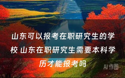 山东可以报考在职研究生的学校 山东在职研究生需要本科学历才能报考吗